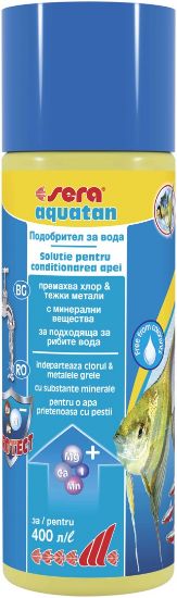 Sera Aquatan - Подобрител за вода с нова формула , при смяна на водата на сладководен и морски аквариум 250 мл.